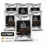 E-Camp Doğal Meşe Mangal Kömürü Hazır Reşo Yakıtlı 1,5 KG × 6 Adet