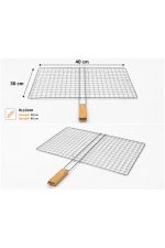 Büyük Boy Mangal Izgarası 50×30 cm – Ahşap Saplı - Görsel 3