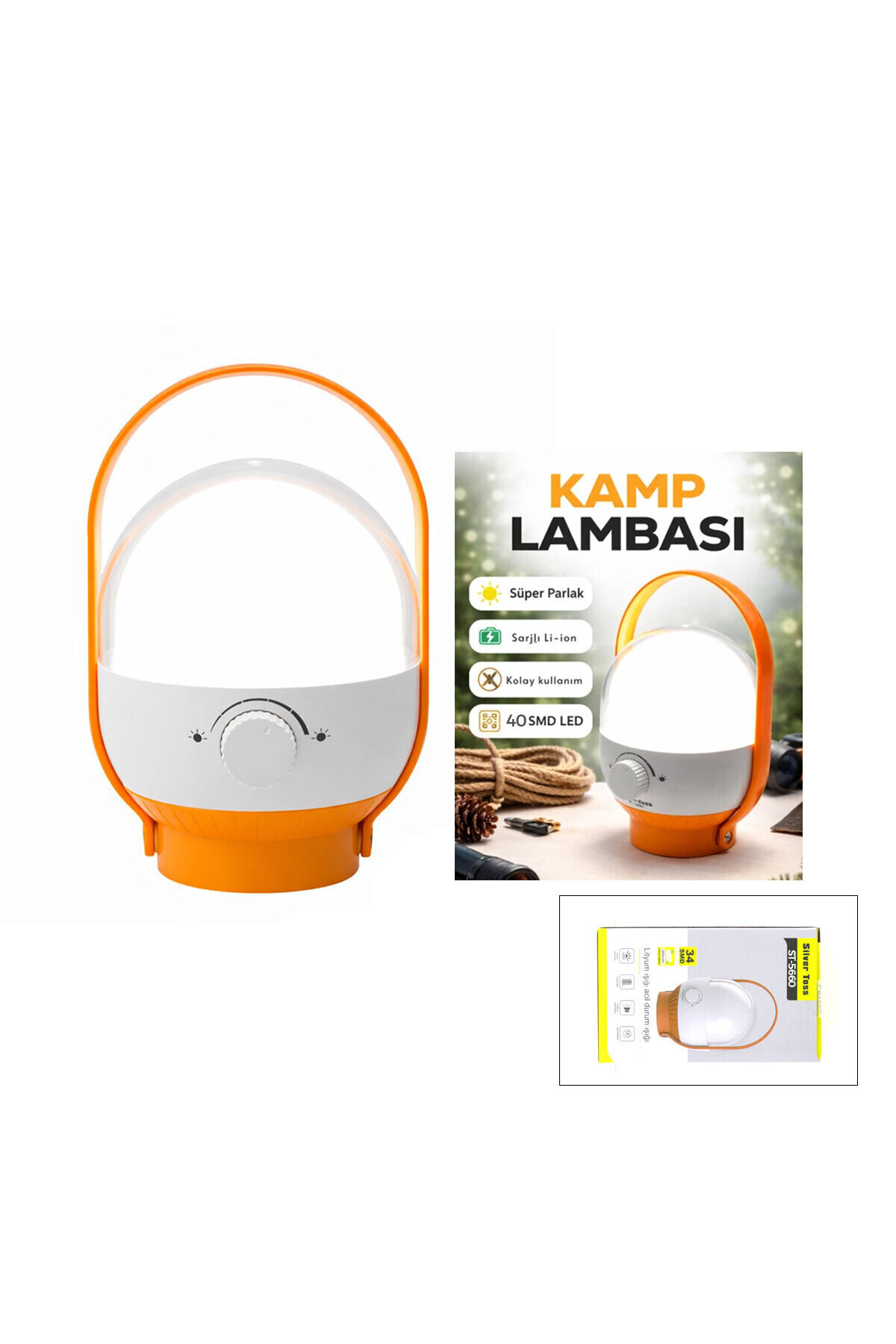 silver_toss_1 Silver Toss ST-5660 40 LED USB Şarjlı Kamp Lambası & Fener - Görsel 1